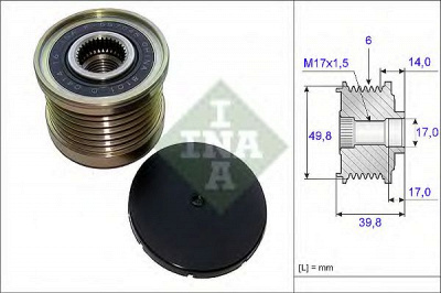 INA 535014610 -  Механизм свободного хода генератора