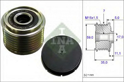 INA 535015910 -  Механизм свободного хода генератора