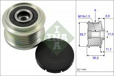 INA 535016010 -  Механизм свободного хода генератора