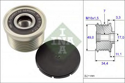 INA 535016410 -  Механизм свободного хода генератора