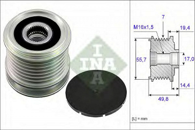 INA 535016510 -  Механизм свободного хода генератора