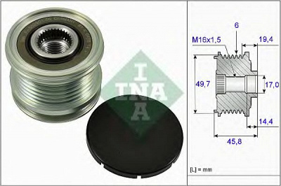 INA 535016810 -  Механизм свободного хода генератора