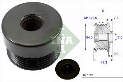 INA 535017210 -  Механизм свободного хода генератора