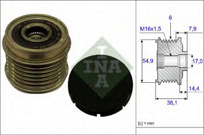 INA 535017610 -  Механизм свободного хода генератора