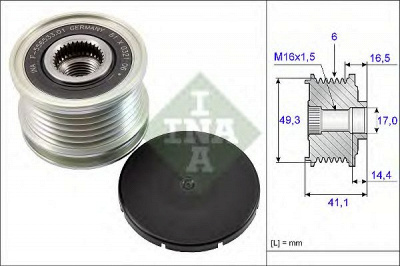 INA 535017810 -  Механизм свободного хода генератора