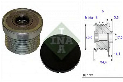 INA 535018310 -  Механизм свободного хода генератора