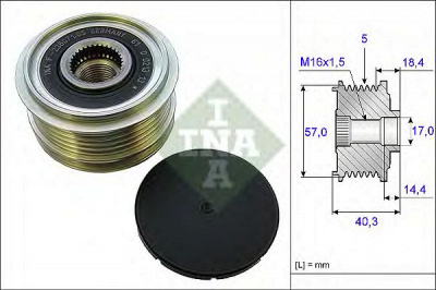 INA 535018710 -  Механизм свободного хода генератора