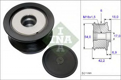 INA 535018810 -  Механизм свободного хода генератора