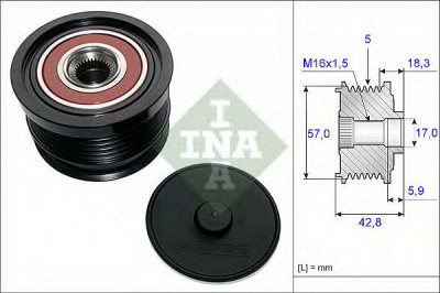INA 535019110 -  Механизм свободного хода генератора