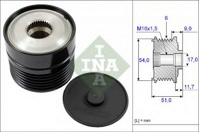 INA 535019210 -  Механизм свободного хода генератора