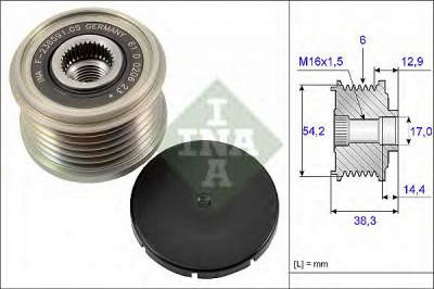 INA 535019410 -  Механизм свободного хода генератора