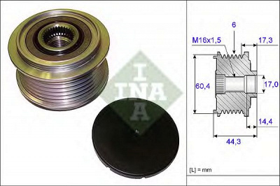 INA 535020710 -  Механизм свободного хода генератора