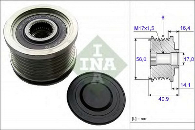 INA 535021310 -  Механизм свободного хода генератора