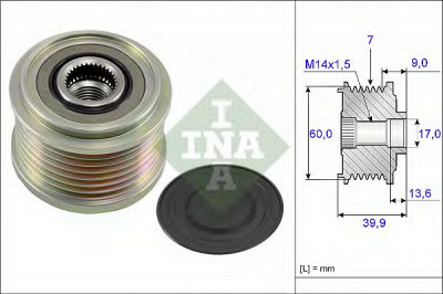 INA 535021510 -  Механизм свободного хода генератора