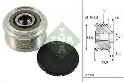 INA 535022210 -  Механизм свободного хода генератора