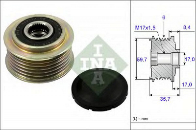 INA 535022510 -  Механизм свободного хода генератора