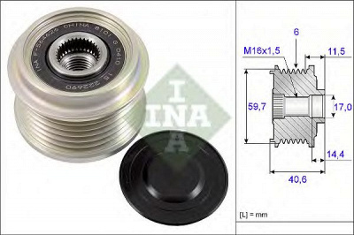 INA 535022710 -  Механизм свободного хода генератора