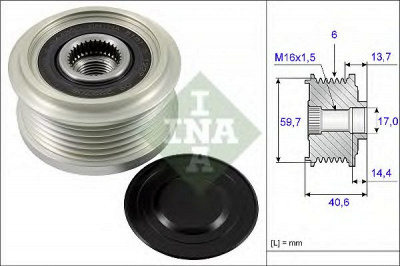 INA 535022810 -  Механизм свободного хода генератора