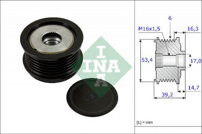 INA 535023610 -  Механизм свободного хода генератора