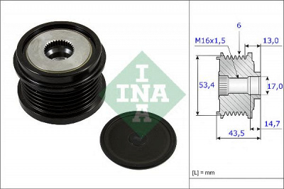 INA 535023710 -  Механизм свободного хода генератора