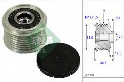 INA 535023910 -  Механизм свободного хода генератора
