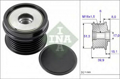 INA 535025210 -  Механизм свободного хода генератора