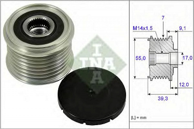 INA 535026010 -  Механизм свободного хода генератора