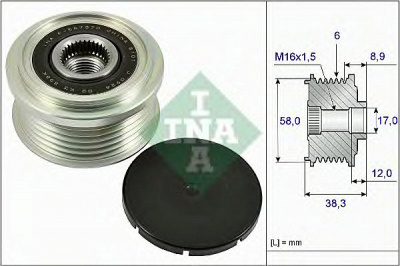INA 535026610 -  Механизм свободного хода генератора