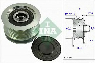 INA 535026710 -  Механизм свободного хода генератора