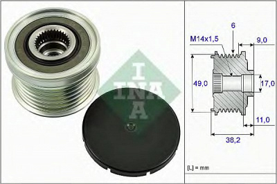 INA 535026810 -  Механизм свободного хода генератора