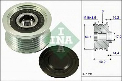 INA 535027010 -  Механизм свободного хода генератора