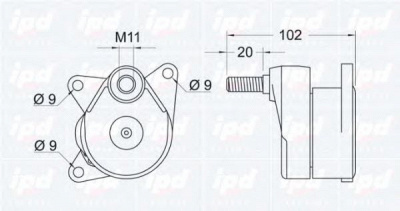 IPD 100461 -  Натяжная планка, поликлиновой ремень