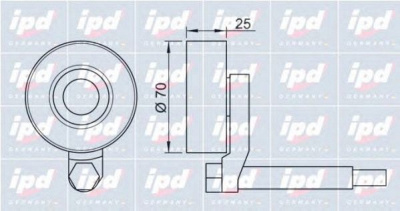 IPD 153233 - Натяжной ролик, поликлиновой ремень