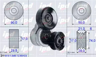 IPD 153939 -  Натяжитель ремня, клиновой зубча