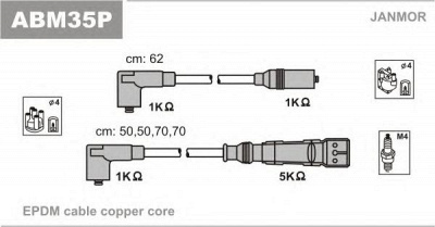 JANMOR abm35p -  Комплект проводов зажигания