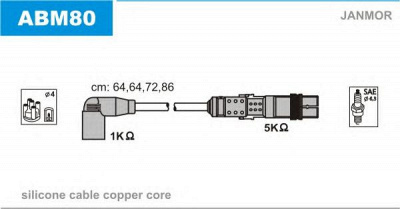 JANMOR abm80 -  Комплект проводов зажигания