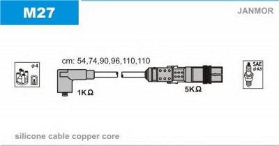 JANMOR m27 -  Комплект проводов зажигания