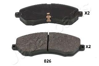 JAPANPARTS pa026af -  Комплект тормозных колодок, дисковый тормоз