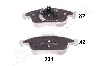 JAPANPARTS pa031af -  Комплект тормозных колодок, дисковый тормоз