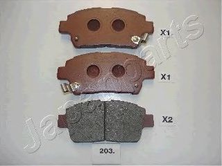 JAPANPARTS pa203af -  Комплект тормозных колодок, дисковый тормоз