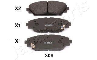 JAPANPARTS pa309af -  Комплект тормозных колодок, дисковый тормоз
