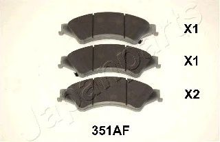 JAPANPARTS pa351af -  Комплект тормозных колодок, дисковый тормоз