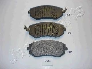 JAPANPARTS pa706af -  Комплект тормозных колодок, дисковый тормоз