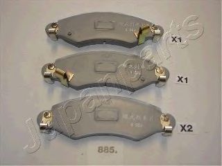 JAPANPARTS pa885af -  Комплект тормозных колодок, дисковый тормоз
