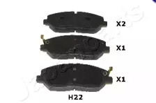 JAPANPARTS pah22af -  Комплект тормозных колодок, дисковый тормоз