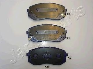 JAPANPARTS pak20af -  Комплект тормозных колодок, дисковый тормоз