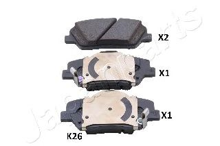 JAPANPARTS pak26af -  Комплект тормозных колодок, дисковый тормоз