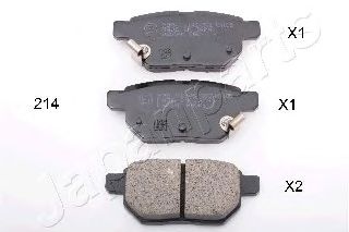 JAPANPARTS pp214af -  Комплект тормозных колодок, дисковый тормоз