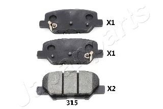 JAPANPARTS pp315af -  Комплект тормозных колодок, дисковый тормоз
