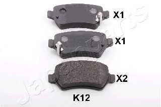 JAPANPARTS ppk12af -  Комплект тормозных колодок, дисковый тормоз